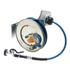 Thumbnail image #1 for T&S Brass B-7133-01 Open Stainless Steel Wall-Mount Retractable Hose Reel with 1/2-Inch x 35-Foot Hose and High-Flow Spray Valve