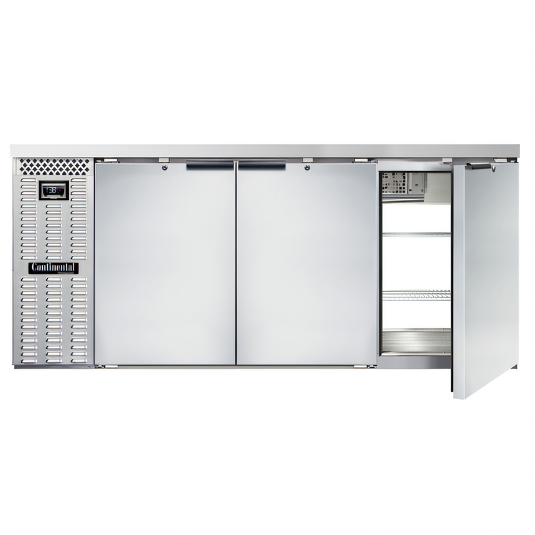 Product image #1 for Continental Refrigerator BB79NSSPT 79" 6-Door Pass-Thru Back Bar Cooler with Stainless Steel Top