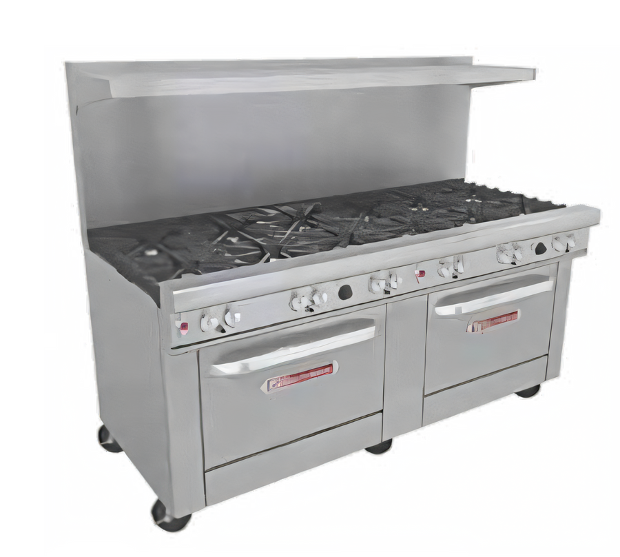 Product image #1 for Ultimate 72-Inch Commercial Gas Range with 12 Open Burners and 2 Convection Ovens