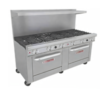 Ultimate 72-Inch Commercial Gas Range with 12 Open Burners and 2 Convection Ovens