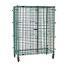 Thumbnail image #1 for Eagle Group EagleGard CSC3030E Mobile Wire Security Cage with Dual Padlock Doors and Casters, 33-1/4 x 33-1/4 x 69 Inches