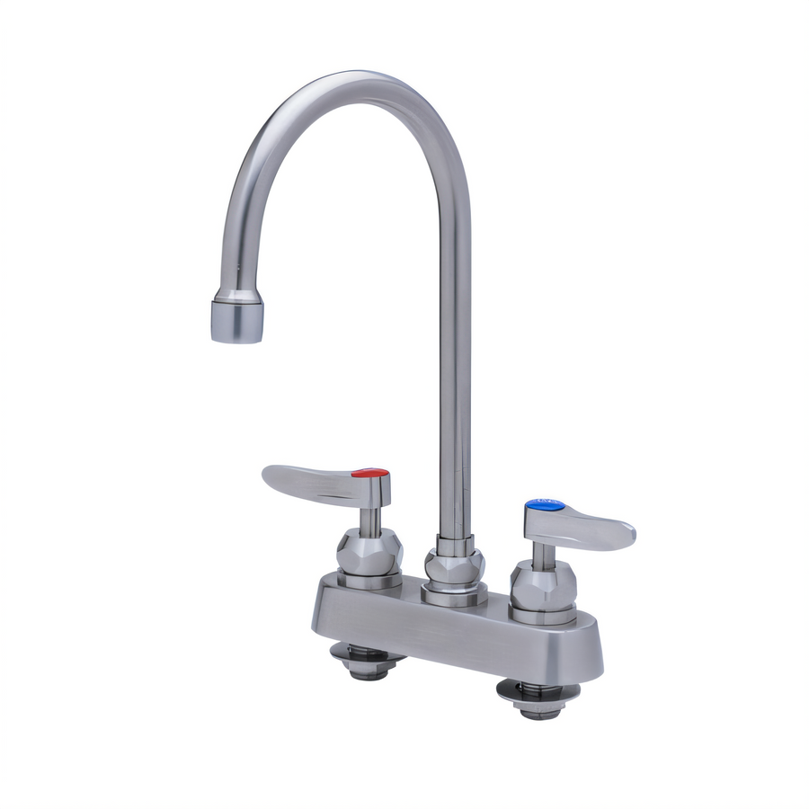 Product image #1 for T&S Brass EverSteel 4-Inch Deck-Mount Workboard Mixing Faucet with 5 3/4-Inch Gooseneck Spout