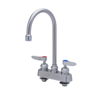 T&S Brass EverSteel 4-Inch Deck-Mount Workboard Mixing Faucet with 5 3/4-Inch Gooseneck Spout