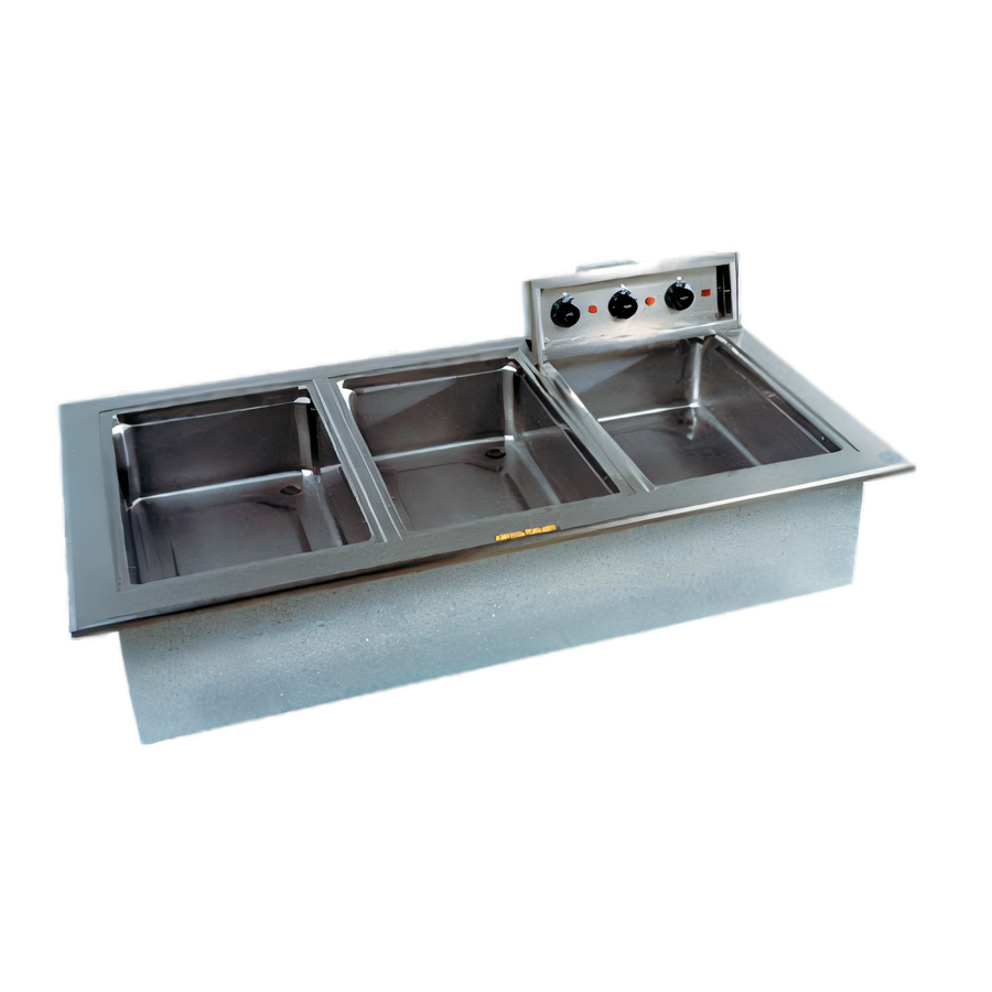 Product image #1 for Delfield N8768ND Narrow Drop-In Electric Hot Food Well, 3 Full-Size Pans, With Drains