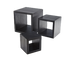 Thumbnail image #1 for American Metalcraft RSB1 3-Piece Black Wood Square Riser Set — 5, 7 & 9 Inches