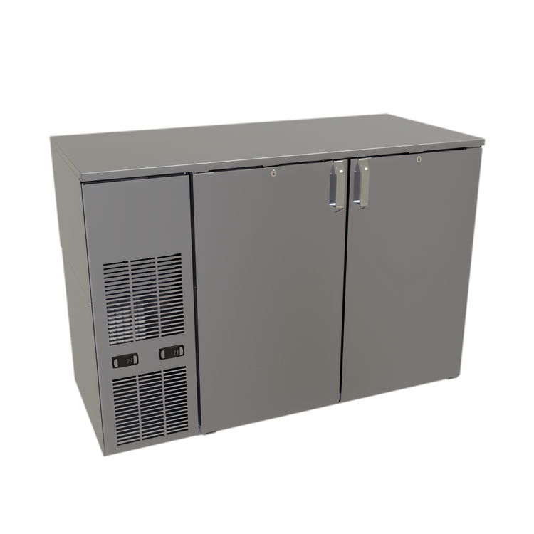 Product image #1 for Glastender C2FB52 Two-Zone Front-Serviced Bar Profile Back Bar Cooler, 52-Inch, 2-Section