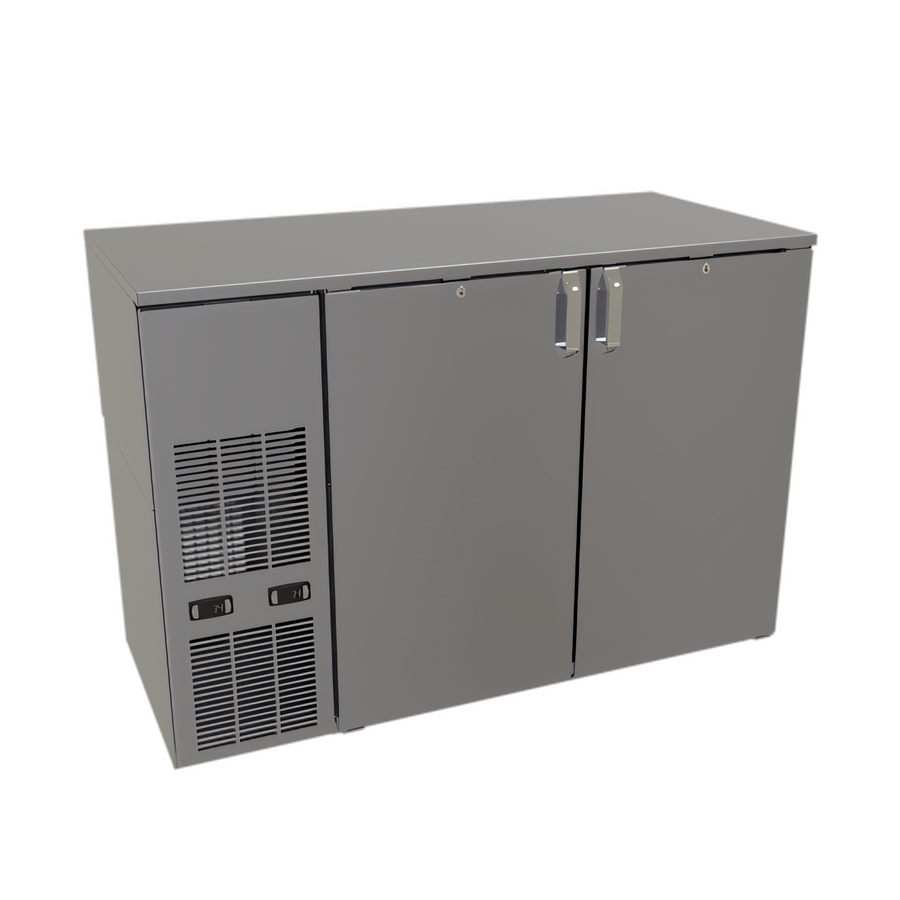 Product image #1 for Glastender C2FB52 Two-Zone Front-Serviced Bar Profile Back Bar Cooler, 52-Inch, 2-Section