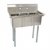 Thumbnail image #1 for Omcan Space Saver 3-Compartment Sink with No Drainboard, Corner Drain, 304 Stainless Steel