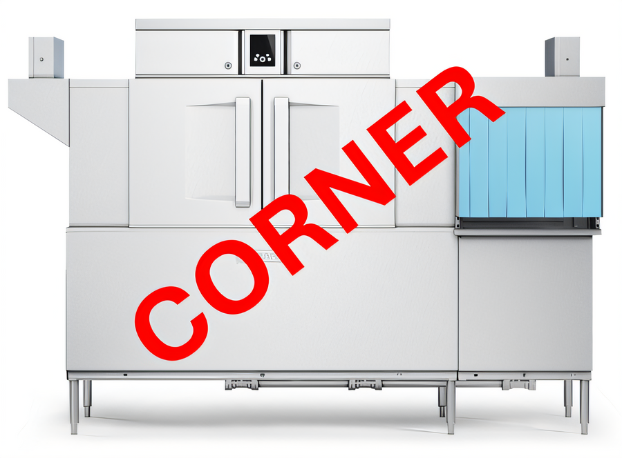 Product image #1 for Hobart Warewash Flow CL86C-BAS+BUILDUP 2-Tank Conveyor Dishwasher with Corner Scraper, 342 Racks/Hour, Touch Screen Controls