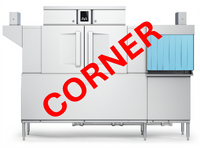 Hobart Warewash Flow CL86C-BAS+BUILDUP 2-Tank Conveyor Dishwasher with Corner Scraper, 342 Racks/Hour, Touch Screen Controls