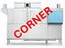 Thumbnail image #1 for Hobart Warewash Flow CL86C-BAS+BUILDUP 2-Tank Conveyor Dishwasher with Corner Scraper, 342 Racks/Hour, Touch Screen Controls