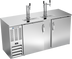 Thumbnail image #1 for Beverage-Air DDN68HC-S 68-Inch 3-Keg Two-Door Draft Beer Cooler with Single and Dual Faucet Towers