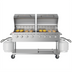 Thumbnail image #1 for KoolMore 60-Inch Mobile Commercial Outdoor Charbroiler Grill, 8-Burner, Propane, with Dual 30-Inch Roll Dome Covers