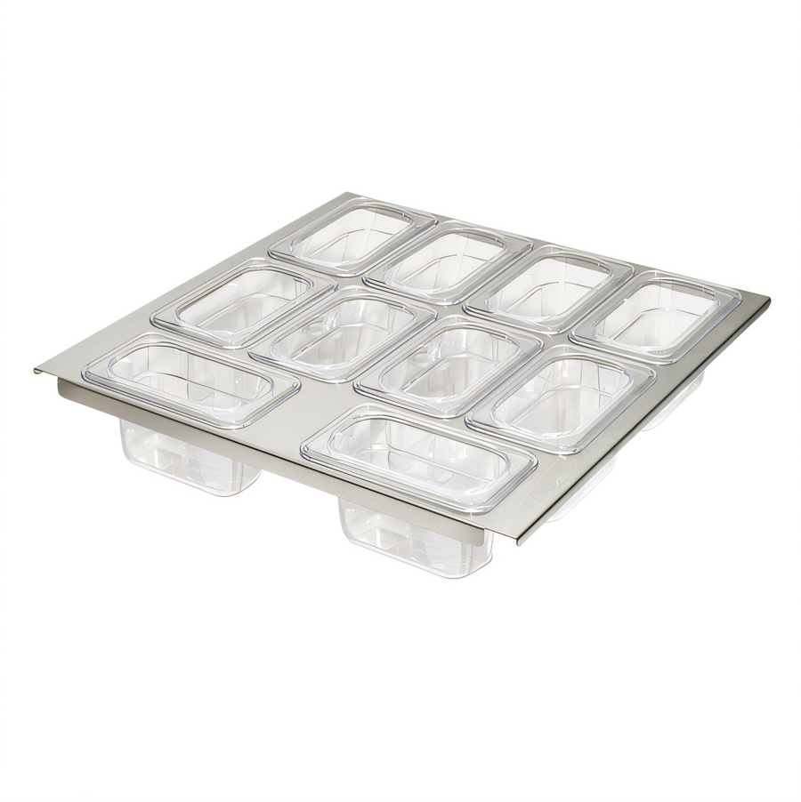 Product image #1 for Krowne BD-101 Garnish Insert with 10 Cups for Back Bar Cooler Drawers