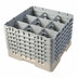 Thumbnail image #2 for Cambro Camrack Full-Size 9-Compartment Glass Rack with 6 Soft Gray Extenders