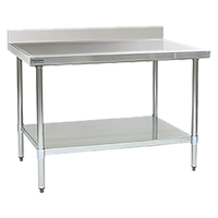 Spec-Master Marine Series 96 Inches x 36 Inches Stainless Steel Work Table with Backsplash and Undershelf