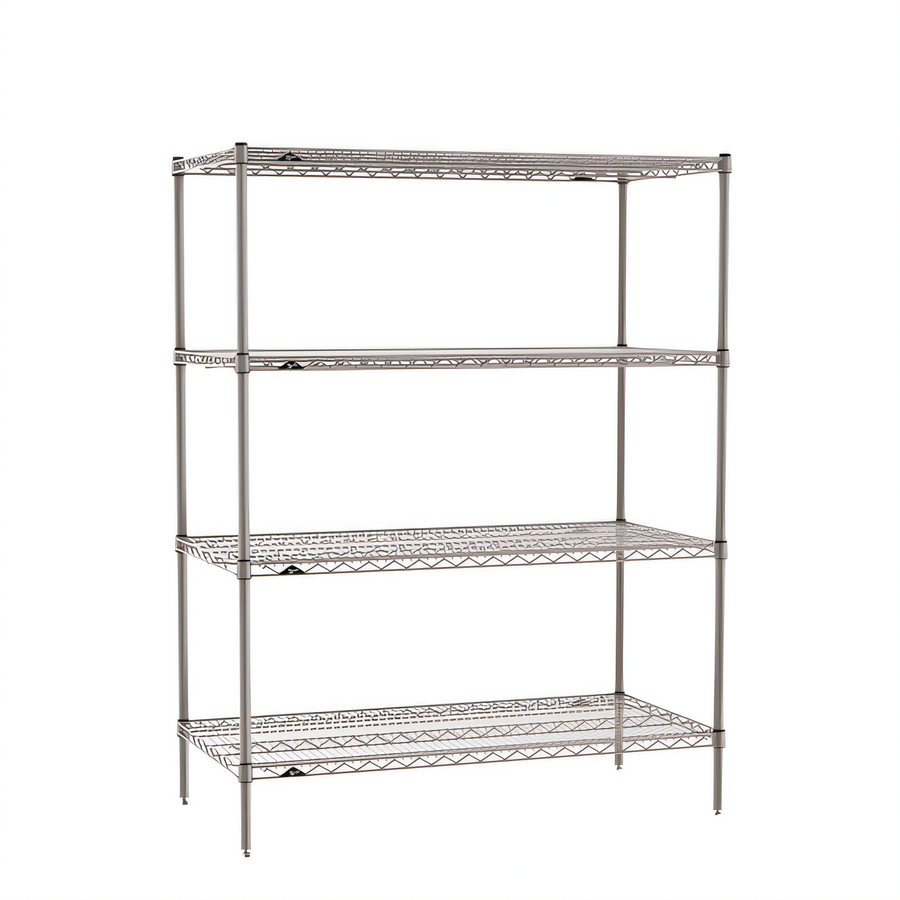 Product image #1 for Super Erecta Stationary Starter Wire Shelving Unit, 60 x 24 x 63 Inches, 4 Shelves, Gray Epoxy-Coated