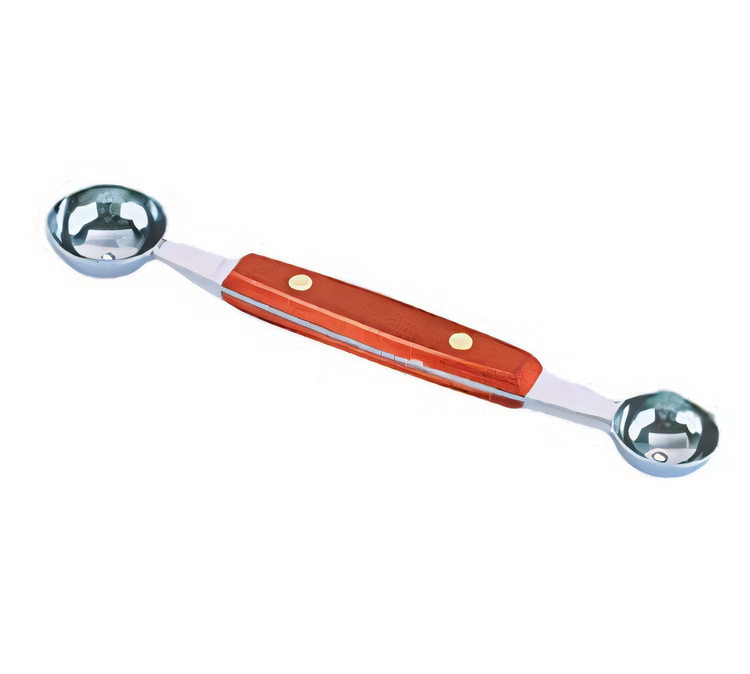 Product image #1 for Double-Scoop Melon Baller with Hardwood Handle, Chrome Plated, Pack of 3