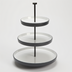 Thumbnail image #1 for American Metalcraft Lift Collection Round Tiered Melamine Buffet Stand and Riser, 17-1/2 Inch High, White with Black Speckles