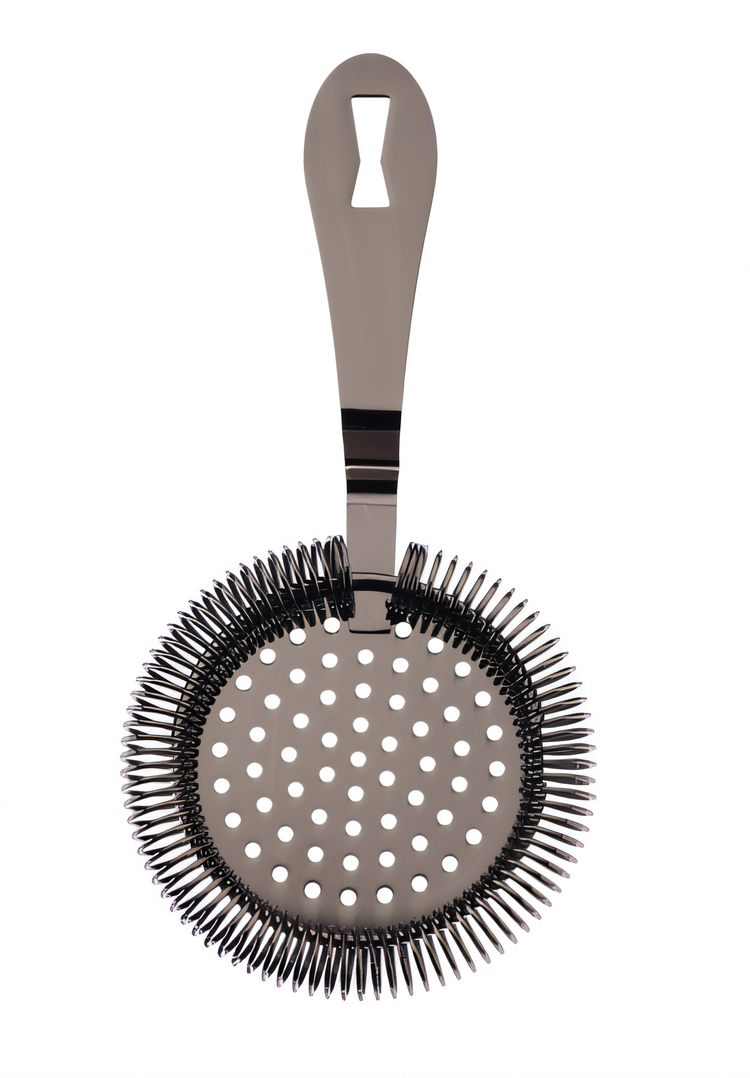 Product image #1 for Barfly Deluxe Antique Hawthorne Bar Strainer, 7 1/4-Inch, 18/8 Stainless Steel, Gun Metal Black-Plated Finish