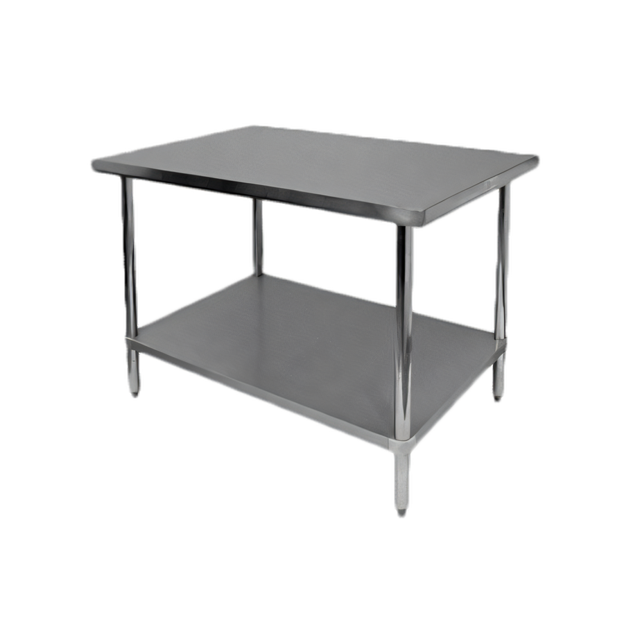 Product image #1 for Thunder Group 30" x 60" x 35" 430 Stainless Steel Flat Top Work Table with Adjustable Undershelf