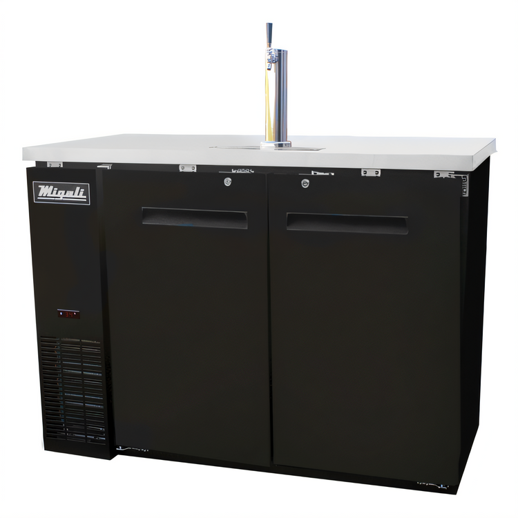 Product image #1 for Migali Competitor Series Two-Section Direct Draw Beer Cooler with Single-Faucet Tower, 48.75-Inch Wide, 2 Half-Barrel Keg Capacity