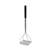 Winco 5-1/4-Inch Square Potato Masher with 24-Inch Chrome-Plated Handle and Nickel-Plated Head