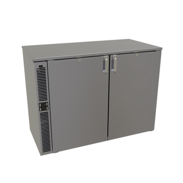 Product image #1 for Glastender C2SB48 Two-Zone Side-Serviced Bar Profile Back Bar Cooler, 48-Inch, Two-Section