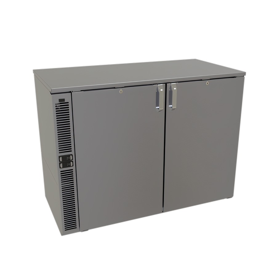 Product image #1 for Glastender C2SB48 Two-Zone Side-Serviced Bar Profile Back Bar Cooler, 48-Inch, Two-Section