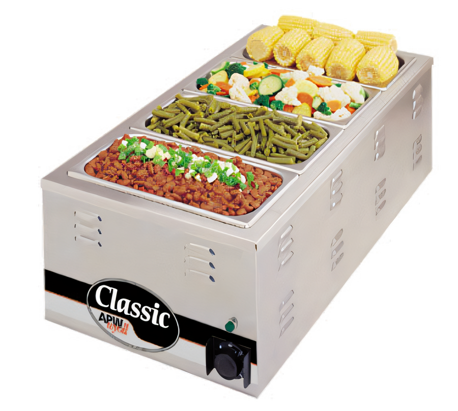 Product image #1 for APW Wyott X*PERT CW-3AI Electric Countertop Food Pan Warmer/Rethermalizer, 28-1/2 Qt., 4-Compartment, 1/3-Size Pan