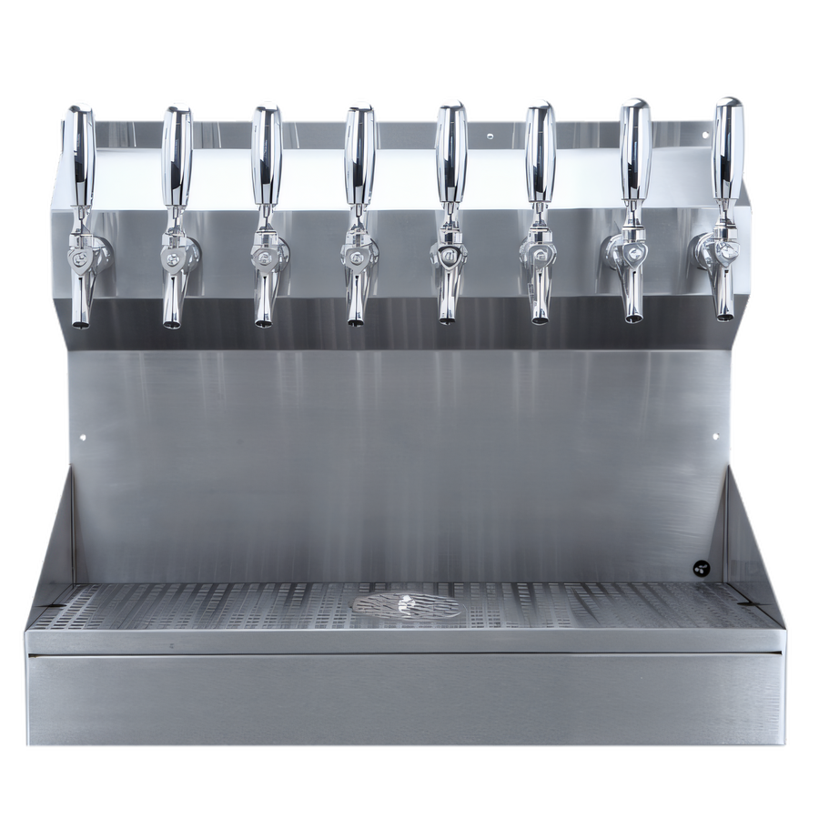 Product image #1 for Kronos 8-Faucet Wall-Mount Glycol-Cooled Draft Tower with Glass Rinser