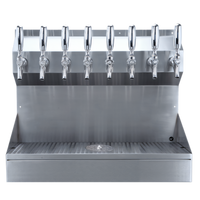 Kronos 8-Faucet Wall-Mount Glycol-Cooled Draft Tower with Glass Rinser