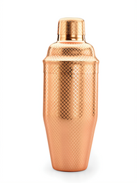 Barfly Diamond Lattice 24 oz 3-Piece Japanese Cocktail Shaker, Copper-Plated Stainless Steel