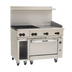 Thumbnail image #1 for Vulcan Endurance 48-Inch Commercial Gas Range with 4 Open Burners, 24-Inch Griddle, Convection Oven and Cabinet Base