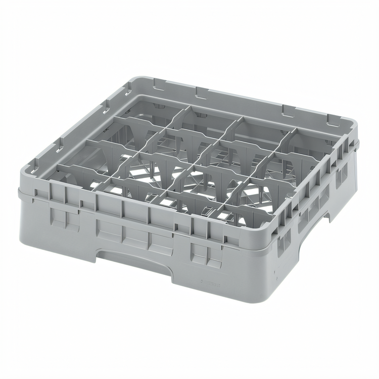 Product image #2 for Cambro Camrack Full Size 16-Compartment Glass Rack with Soft Gray Extender