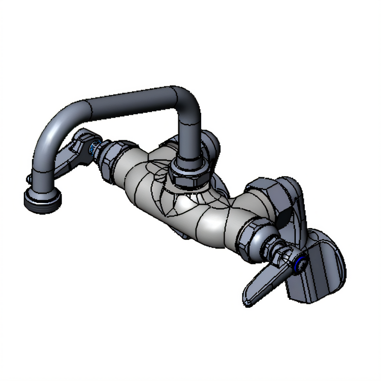 Product image #1 for T&S Brass B-0238 Wall-Mount Sink Mixing Faucet with 6-Inch Swing Nozzle and Garden Hose Outlet