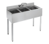 Thumbnail image #1 for Krowne Silver Series 36-Inch Three-Compartment Stainless Steel Underbar Sink with Wall-Mount Faucet