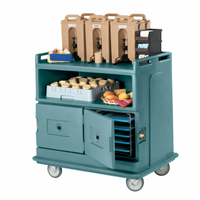 Cambro Recessed-Top Beverage Service Cart with 2 Insulated Compartments, Slate Blue