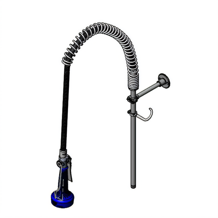 Product image #1 for T&S Brass Spring Action Gooseneck Pre-Rinse Unit Without Base Faucet, 44-Inch Hose, 18-Inch Riser