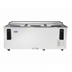 Thumbnail image #1 for Atosa 80 1/2-Inch Horizontal Stainless Steel Bottle Cooler, 21.2 Cu. Ft., 3 Sliding Lids, Side-Mount Refrigeration