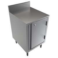 BK Resources Well Series Flat Top Stainless Steel Underbar Cabinet with Hinged Locking Door, 21 Inch W x 18 Inch D
