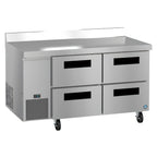 Thumbnail image #1 for Hoshizaki Steelheart WLR60B-D4 60-Inch Two-Section Worktop Refrigerator with 4 Drawers, Stainless Steel, Self-Contained Refrigeration