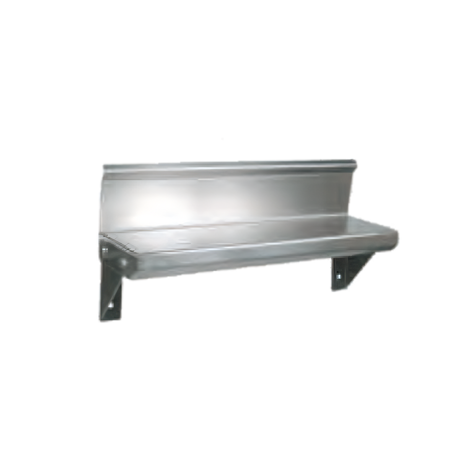Product image #1 for John Boos Wall-Mounted Lavatory Shelf with 4-Inch Rear Riser, 16 x 5 Inches, 16-Gauge 300-Series Stainless Steel