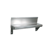 John Boos Wall-Mounted Lavatory Shelf with 4-Inch Rear Riser, 16 x 5 Inches, 16-Gauge 300-Series Stainless Steel