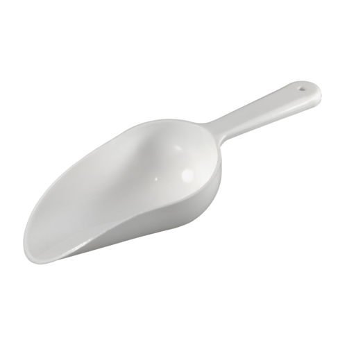 Product image #1 for Bar Maid 4 oz White Polyethylene Round Bowl Bar Scoop with Hole Handle
