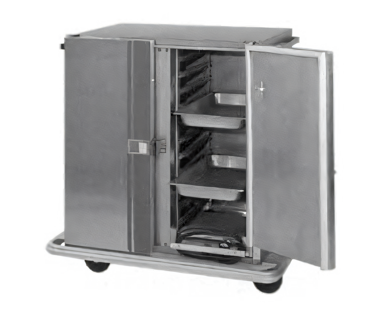 Product image #1 for Mobile 2-Door Heated Holding Cabinet / Food Transport Cart, 21 Pan Capacity, Stainless Steel, 120V