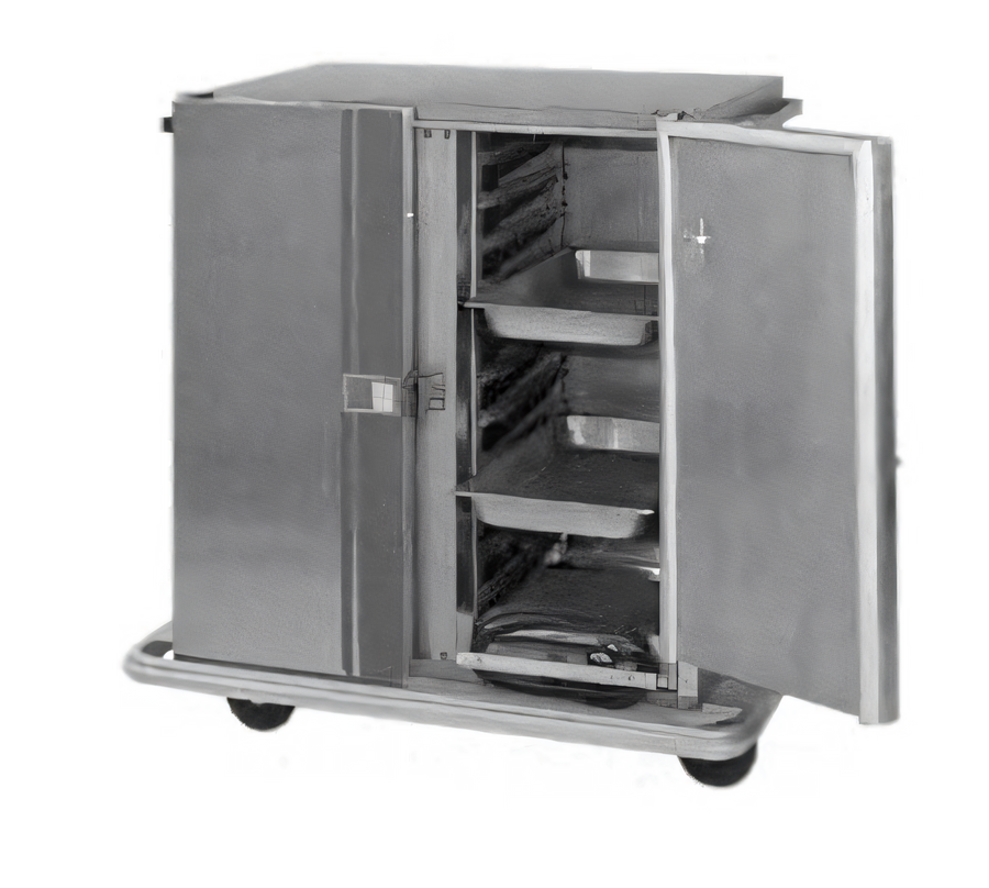 Product image #1 for Mobile 2-Door Heated Holding Cabinet / Food Transport Cart, 21 Pan Capacity, Stainless Steel, 120V