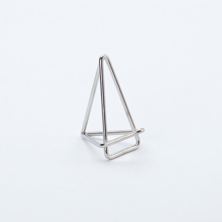 Product image #1 for American Metalcraft Geometric Metal Tabletop Menu Card Holder, 2 Inch High, Silver