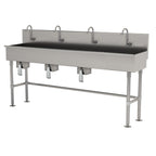 Thumbnail image #1 for Advance Tabco 19-FM-96KV 4-Station Freestanding Knee-Operated Hand Sink, 96-Inch, 304 Stainless Steel