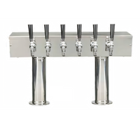 Pro-Line Direct Draw Double Pedestal Conversion Tower, 24-Inch Box, 2-Column, 6-Faucet, Air-Cooled Stainless Steel